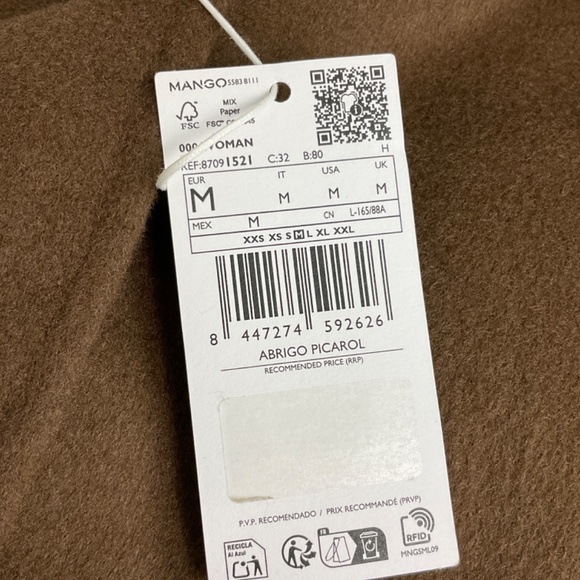 Mango Picarol Handmade Wool Coat NWT - Picture 9 of 14